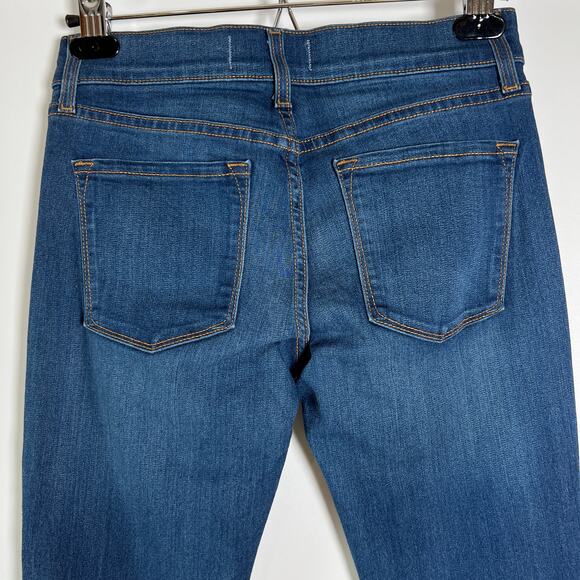 Free People High Rise Super Flare Jeans SIZE 27 Blue Raw Hem Pockets - Picture 8 of 11